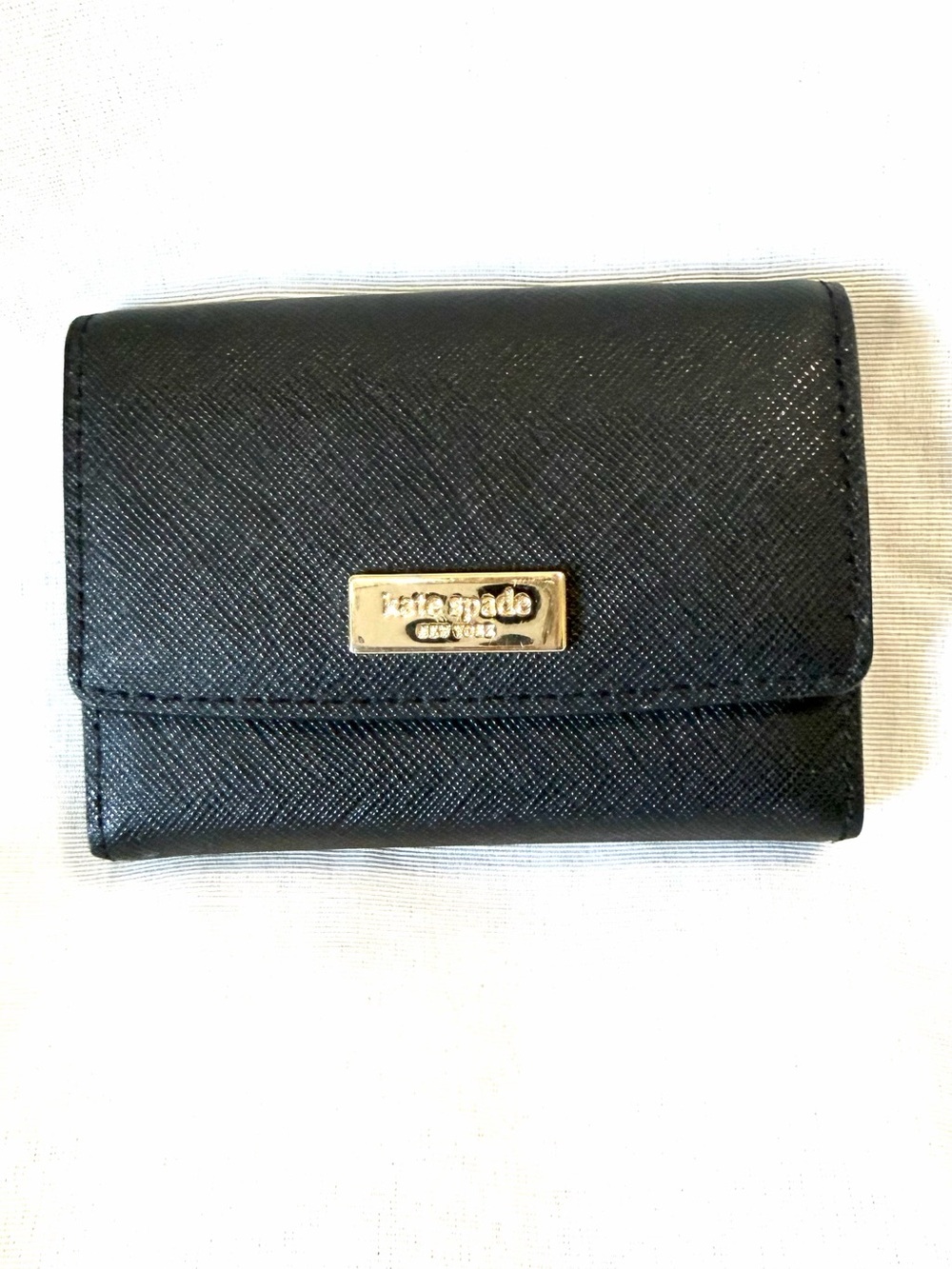 KATE SPADE Laurel Way Black Leather Card Case